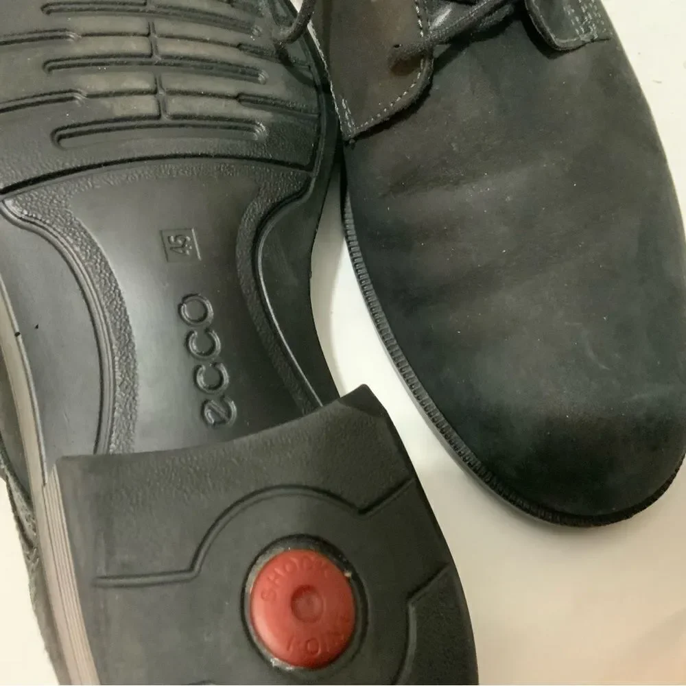 ECCO Mens Dress Shoes Black Leather Lace Up Dress Shoes EU 45 USA 11